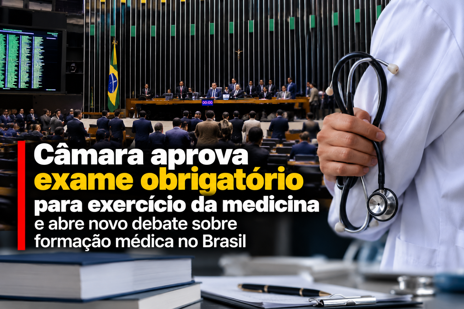 Câmara aprova exame obrigatório para exercício da medicina e abre novo debate sobre formação médica no Brasil