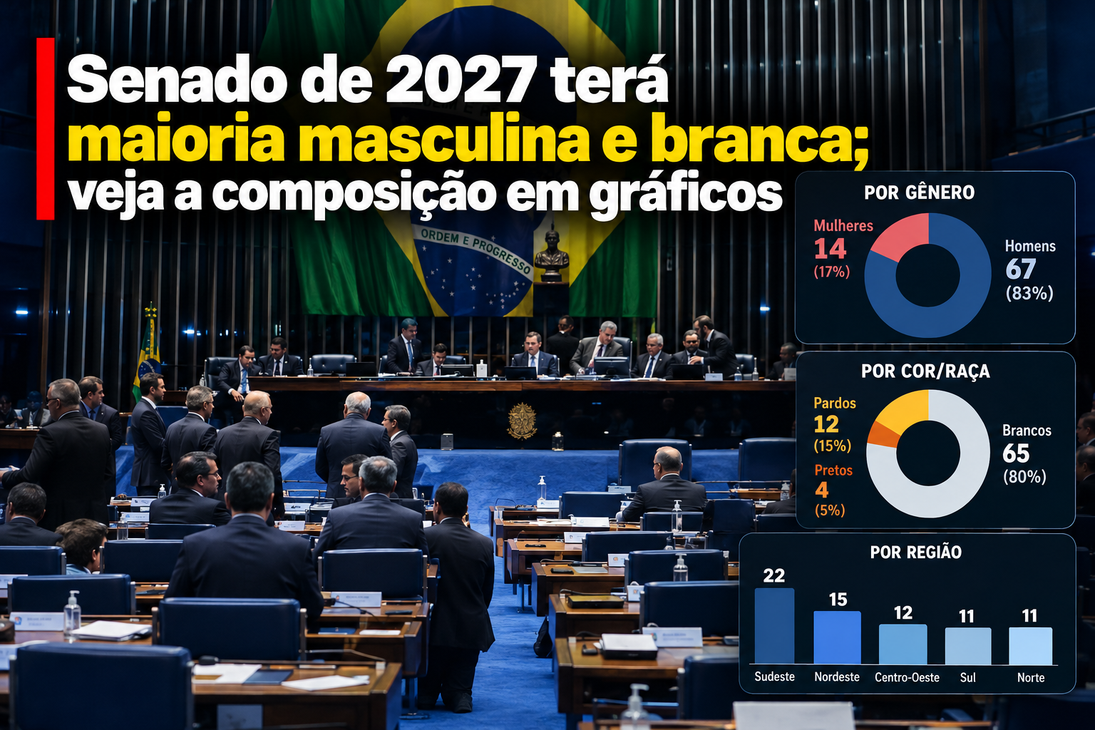 Senado terá nova configuração em 2027; PL passa a ter a maior bancada